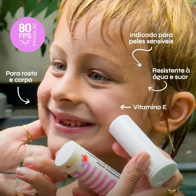 Protetor Solar Infantil em Bastão Mineral FPS 80 FPUVA 30