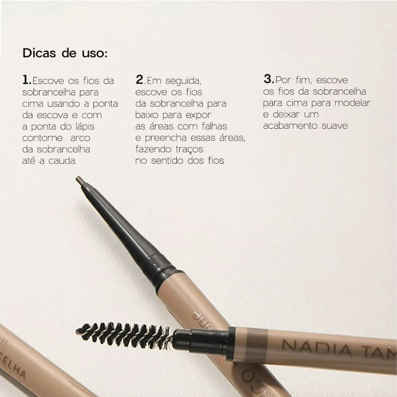 Lápis de Sobrancelhas Retrátil Claro Nádia Tambasco- Slim Brow Pencil Light